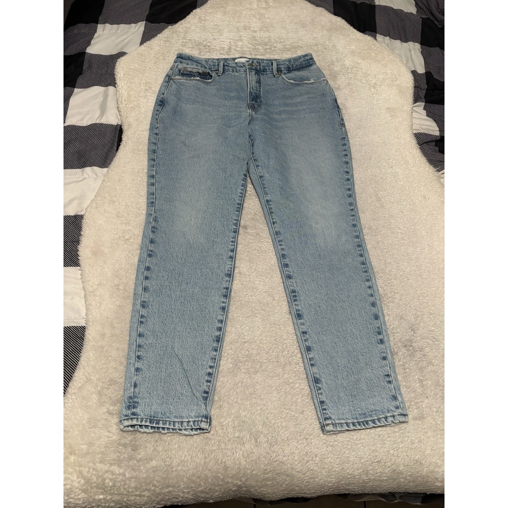 Good American Girlfriend High Rise Jeans Light Wash Size 8/29 Pants Stretch